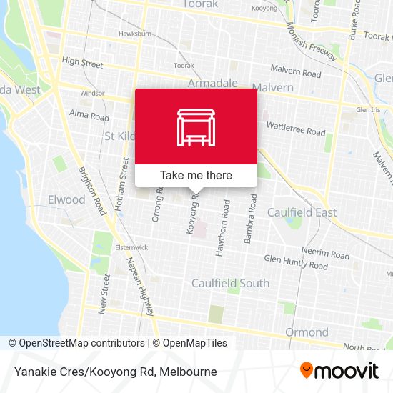 Yanakie Cres/Kooyong Rd map