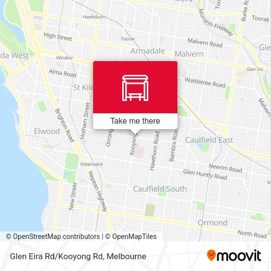 Glen Eira Rd/Kooyong Rd map