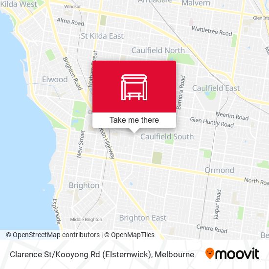 Mapa Clarence St / Kooyong Rd (Elsternwick)