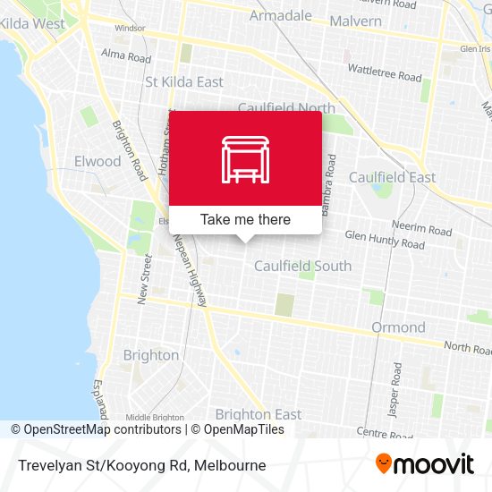 Trevelyan St/Kooyong Rd map