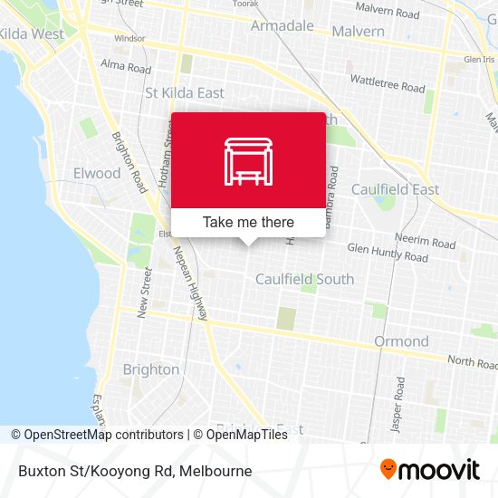 Buxton St/Kooyong Rd map