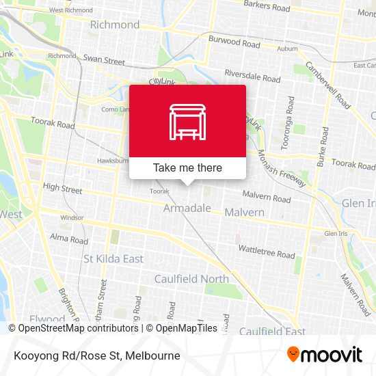 Kooyong Rd/Rose St map