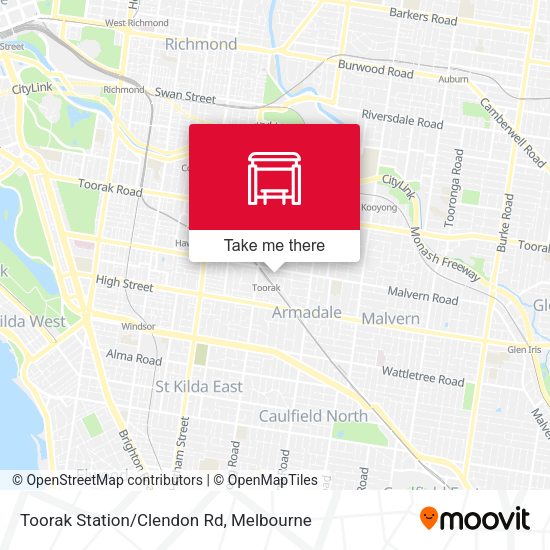Toorak Station/Clendon Rd map