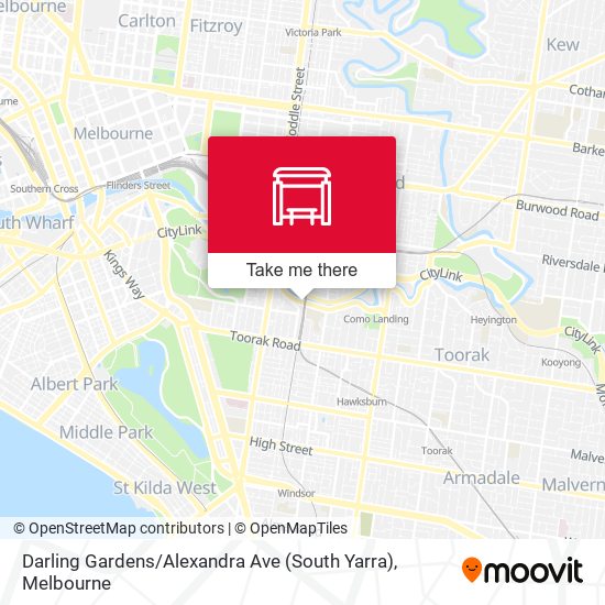 Mapa Darling Gardens / Alexandra Ave (South Yarra)