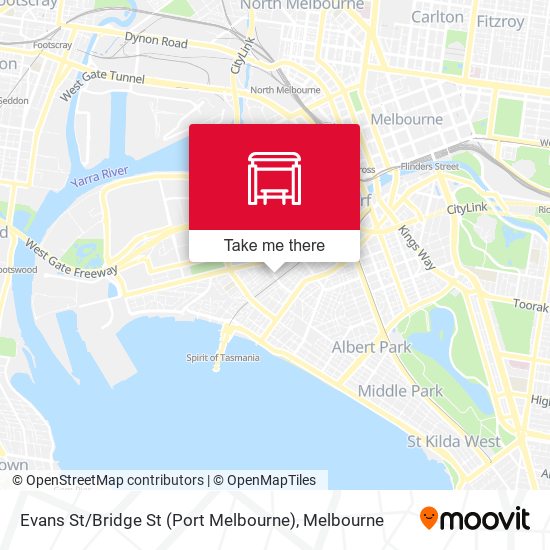 Evans St / Bridge St (Port Melbourne) map