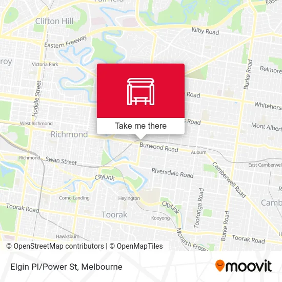 Mapa Elgin Pl/Power St