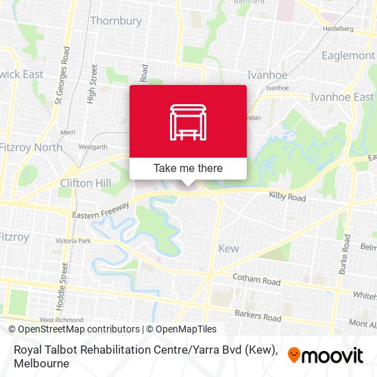 Mapa Royal Talbot Rehabilitation Centre / Yarra Bvd (Kew)