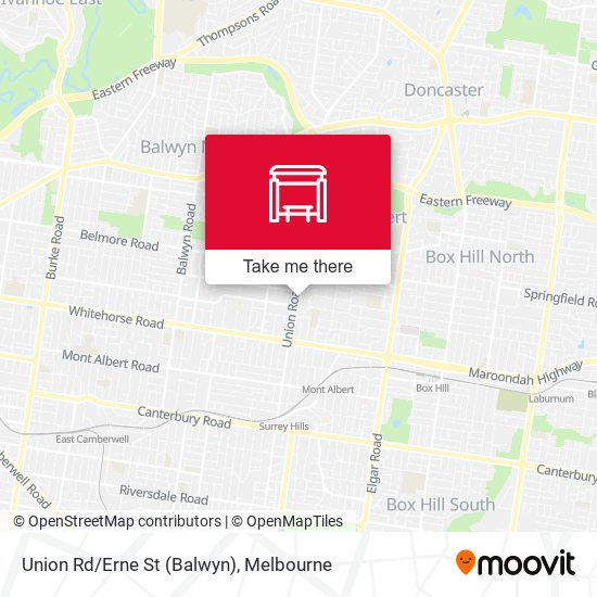 Union Rd/Erne St (Balwyn) map