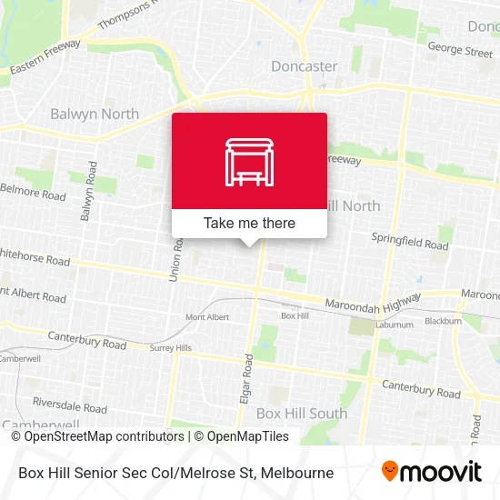 Box Hill Senior Sec Col / Melrose St map