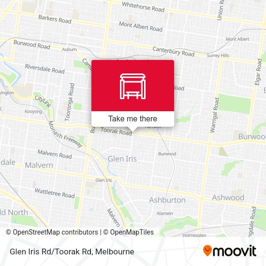 Glen Iris Rd/Toorak Rd map