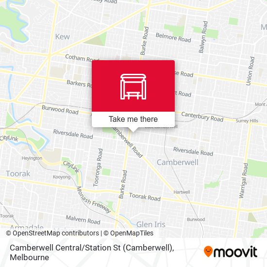 Mapa Camberwell Central / Station St