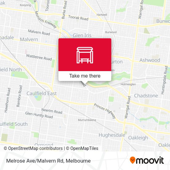 Melrose Ave/Malvern Rd map