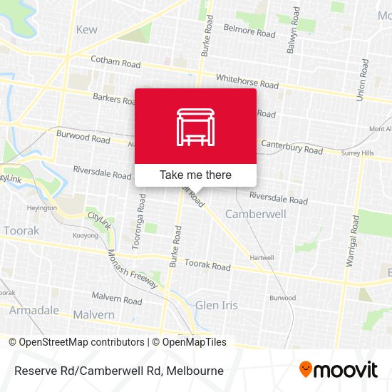 Reserve Rd/Camberwell Rd map