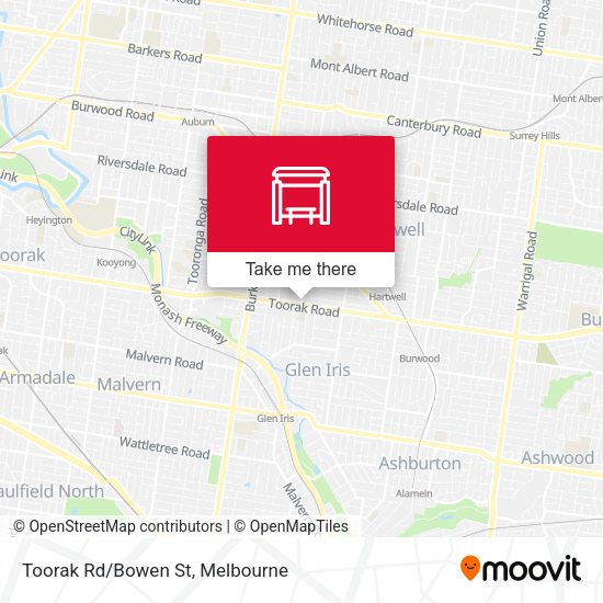 Toorak Rd/Bowen St map