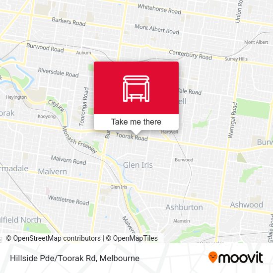 Hillside Pde/Toorak Rd map