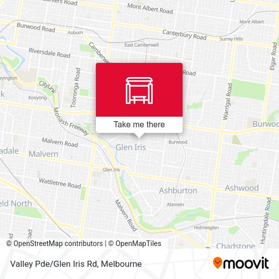 Valley Pde/Glen Iris Rd map