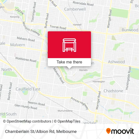 Chamberlain St/Albion Rd map