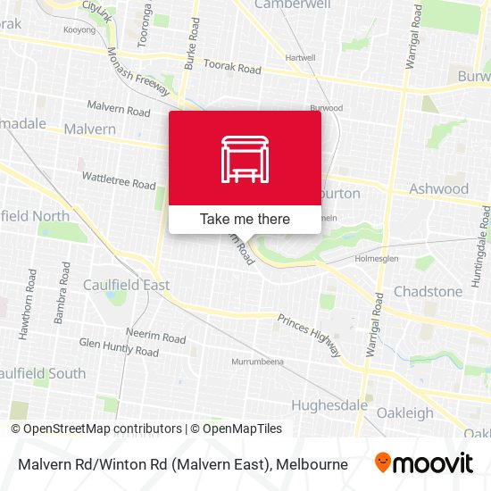 Mapa Malvern Rd / Winton Rd (Malvern East)