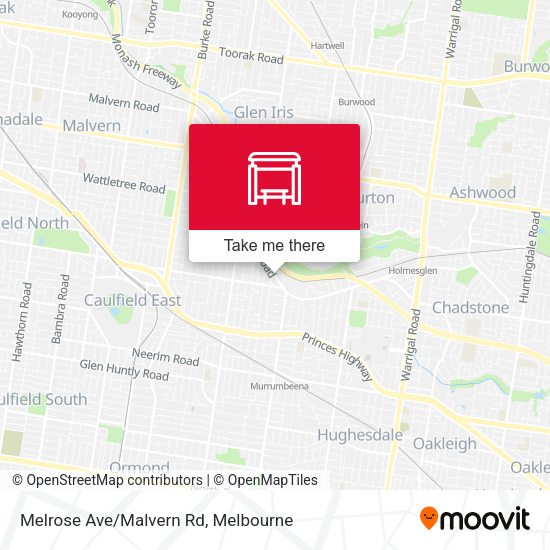 Melrose Ave/Malvern Rd map