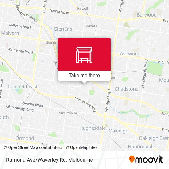 Ramona Ave/Waverley Rd map