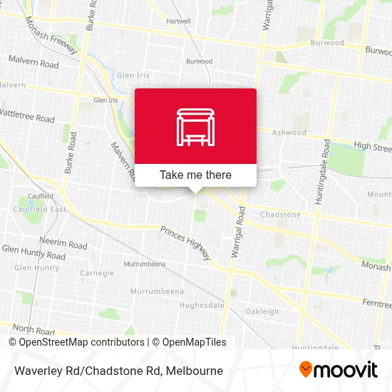 Mapa Waverley Rd/Chadstone Rd