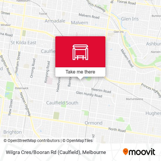 Mapa Wilgra Cres / Booran Rd (Caulfield)