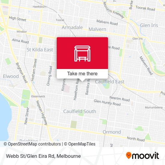Webb St/Glen Eira Rd map
