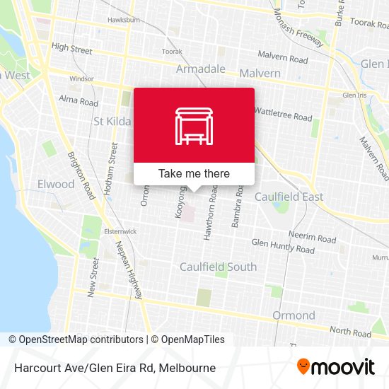Harcourt Ave/Glen Eira Rd map