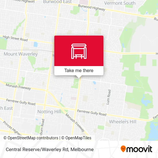 Central Reserve/Waverley Rd map