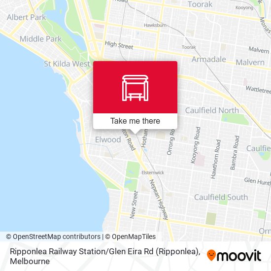 Mapa Ripponlea Railway Station / Glen Eira Rd