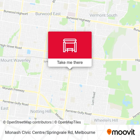 Mapa Monash Civic Centre / Springvale Rd