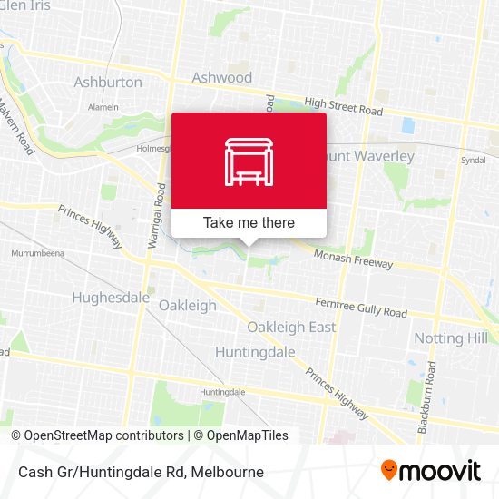 Cash Gr/Huntingdale Rd map
