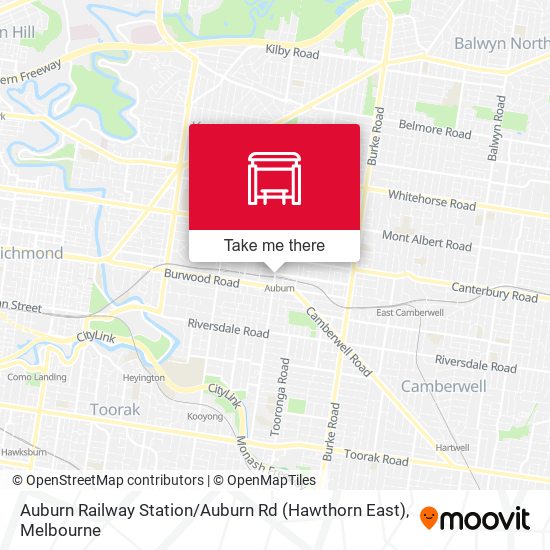 Mapa Auburn Railway Station / Auburn Rd (Hawthorn East)