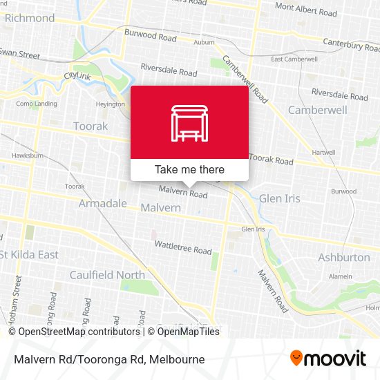 Malvern Rd/Tooronga Rd map