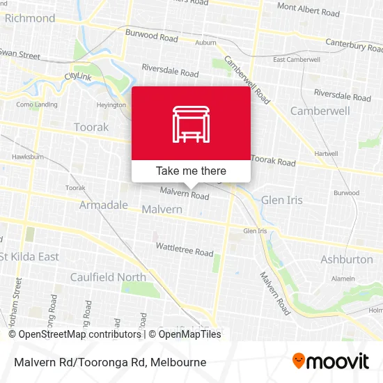 Mapa Malvern Rd/Tooronga Rd