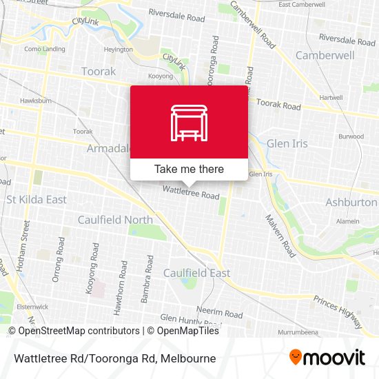 Wattletree Rd/Tooronga Rd map