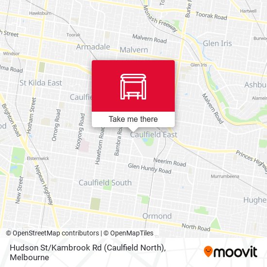 Mapa Hudson St / Kambrook Rd (Caulfield North)