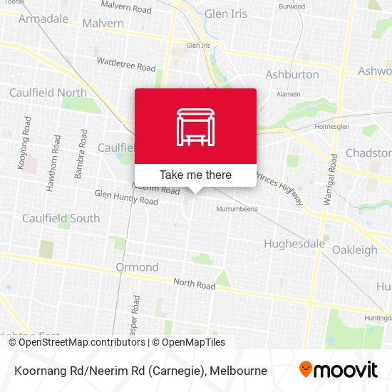 Mapa Koornang Rd / Neerim Rd (Carnegie)