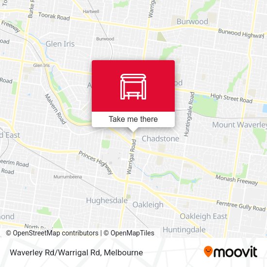 Waverley Rd/Warrigal Rd map