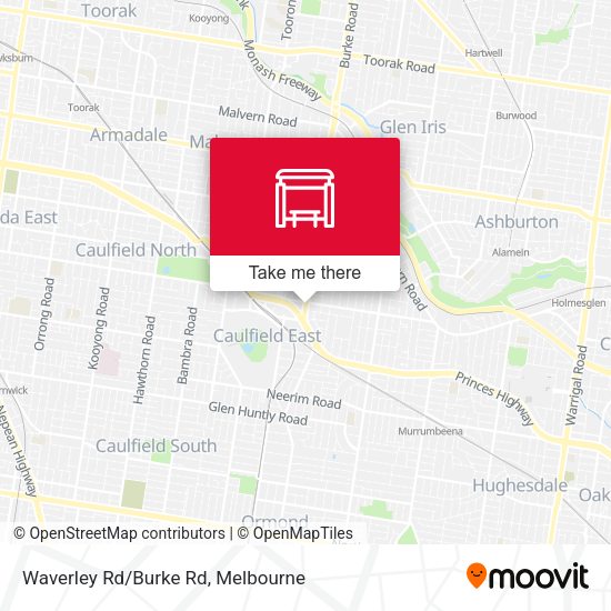 Waverley Rd/Burke Rd map