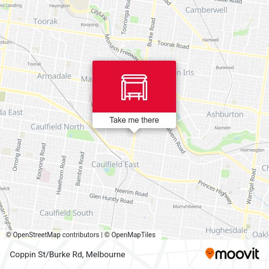 Coppin St/Burke Rd map
