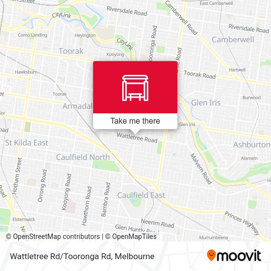 Wattletree Rd/Tooronga Rd map