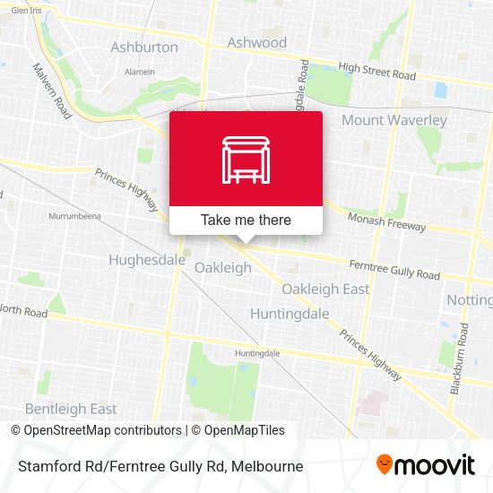 Stamford Rd/Ferntree Gully Rd map