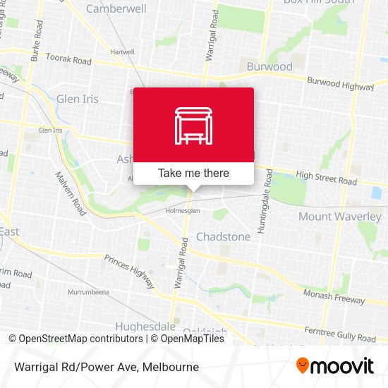 Warrigal Rd/Power Ave map