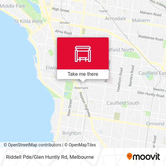 Mapa Riddell Pde/Glen Huntly Rd