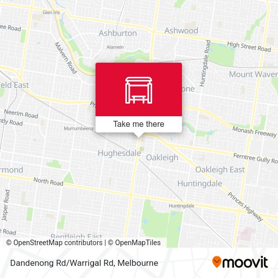 Dandenong Rd/Warrigal Rd map