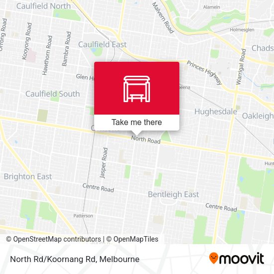 North Rd/Koornang Rd map