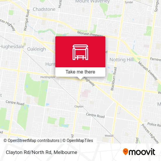 Clayton Rd/North Rd map