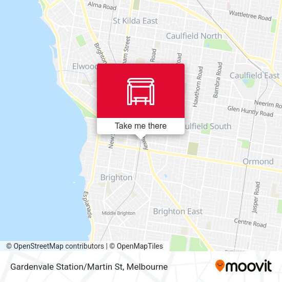 Gardenvale Station/Martin St map