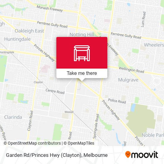 Garden Rd / Princes Hwy (Clayton) map